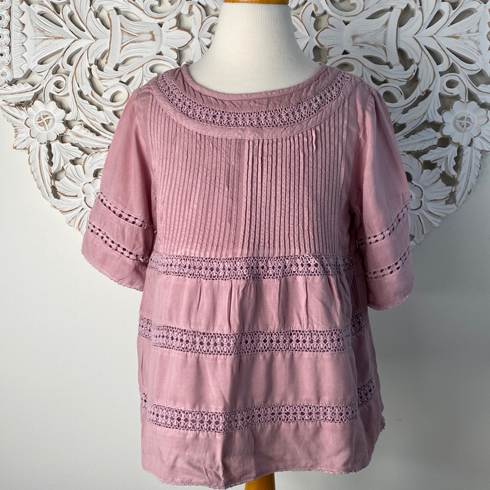 PEEK Kids Purple Mexican Style Lace Top
